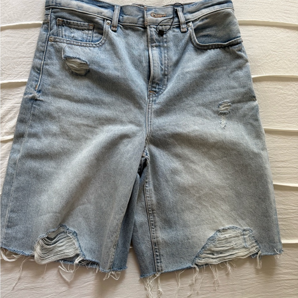 Express Light Blue Denim Shorts